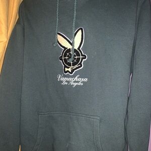 Vamachara green embroidered hoodie, Size Small